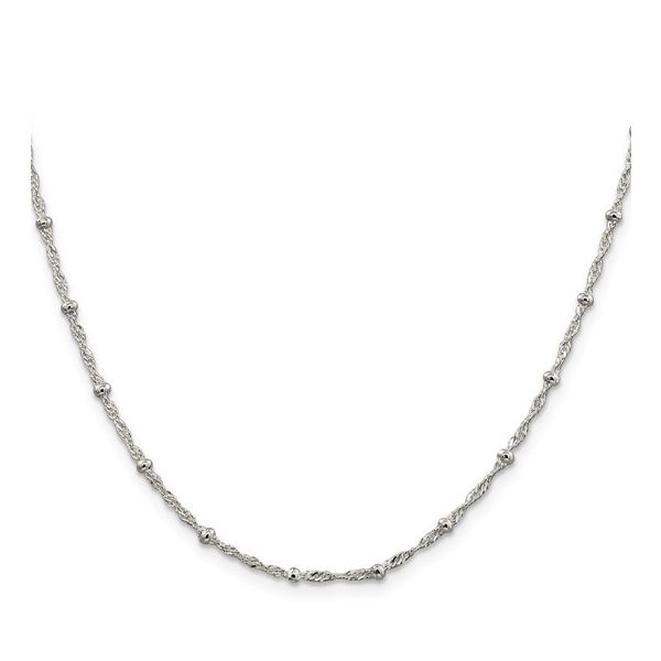 SS 20" SINGAPORE W/ BEADS 2.5MM Lennon's W.B. Wilcox Jewelers New Hartford, NY