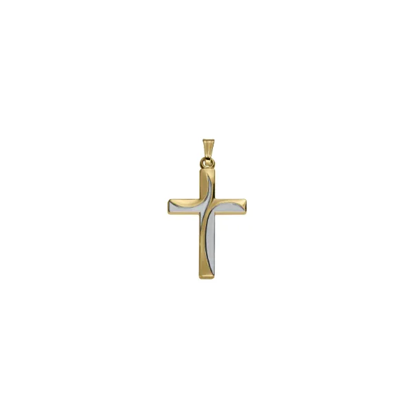 14K YELLOW AND WHITE GOLD FILLED CROSS W/ 18" CHAIN Lennon's W.B. Wilcox Jewelers New Hartford, NY