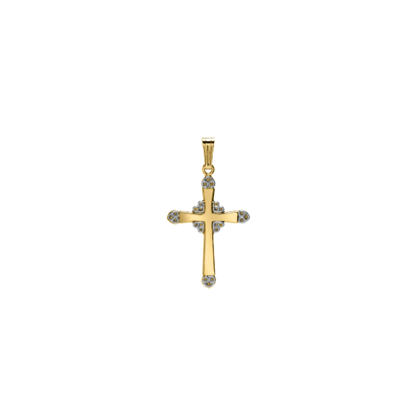14K GOLD FILLED 2-TONED CROSS ON 18