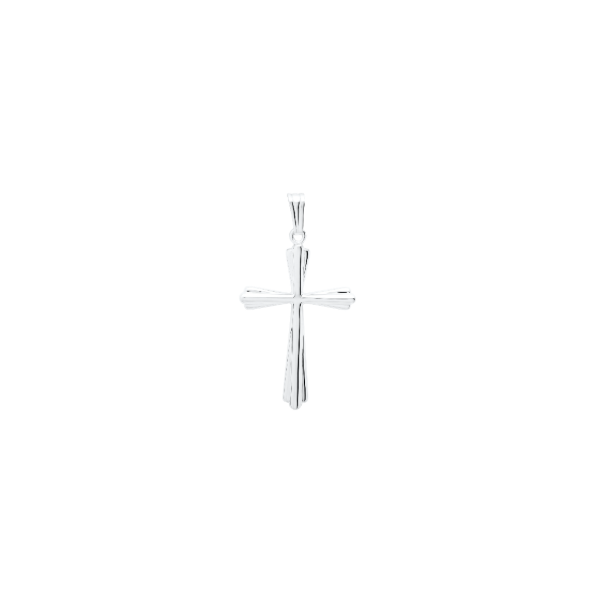 ADULT SS RIBBED CROSS WITH FLARETIP ON 20" CHAIN Lennon's W.B. Wilcox Jewelers New Hartford, NY