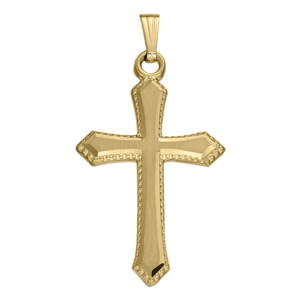 ADULT 14K GF CROSS WITH D/C EDGE AND SATIN FINISH ON 18" GF CHAIN Lennon's W.B. Wilcox Jewelers New Hartford, NY