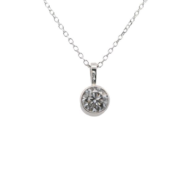 SS 18" ADJUSTABLE LENGTH CHAIN WITH .33 CTTW LAB GROWN DIAMOND IN BEZEL AND LOBSTER CLAW CLASP Lennon's W.B. Wilcox Jewelers New Hartford, NY