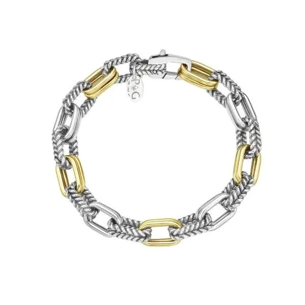 Sterling Silver and 18Kt Italian Cable Bracelet Lennon's W.B. Wilcox Jewelers New Hartford, NY