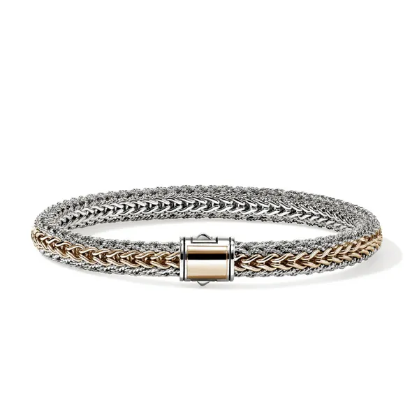 14 KARAT YELLOW GOLD AND STERLING SILVER 6.5MM REVERSIBLE TWIST BRACELET Lennon's W.B. Wilcox Jewelers New Hartford, NY