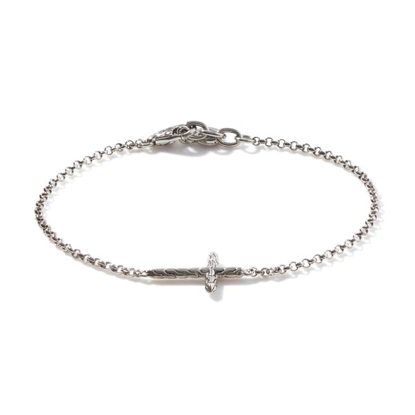 Sterling Silver Mini Rolo Chain w/ Cross Bracelet Lennon's W.B. Wilcox Jewelers New Hartford, NY