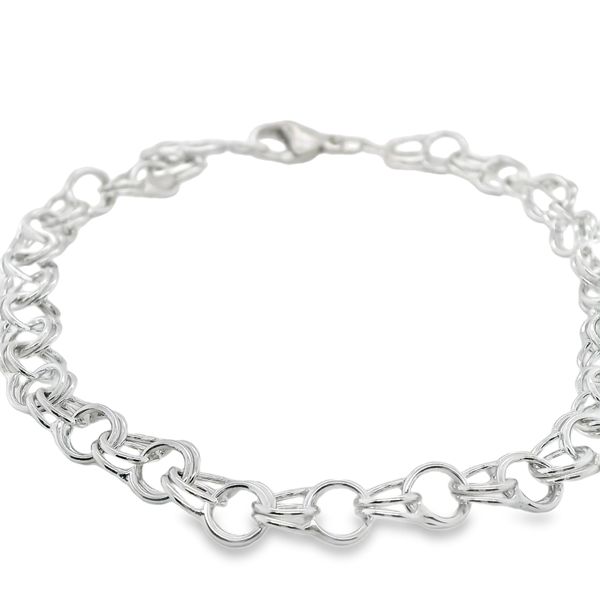 8" SS DOUBLE LINK CHARM BRACELET Lennon's W.B. Wilcox Jewelers New Hartford, NY