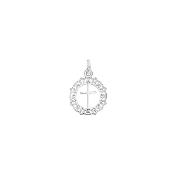 SS CROSS WITH ORNATE BORDER CHARM Lennon's W.B. Wilcox Jewelers New Hartford, NY