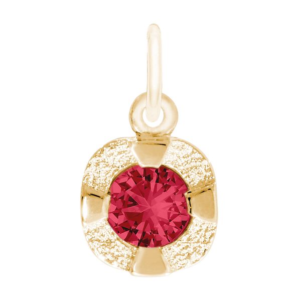 GOLD PLATED OVER SILVER  PETITE BIRTHSTONE CHARM - JANUARY Lennon's W.B. Wilcox Jewelers New Hartford, NY