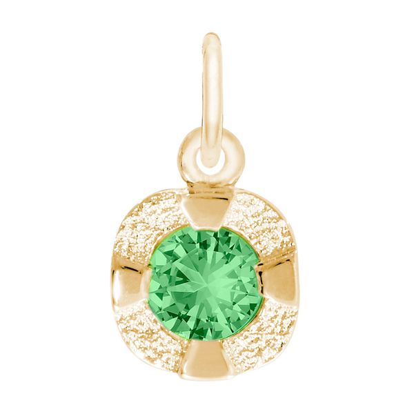 GOLD PLATED OVER SILVER PETITE BIRTHSTONE CHARM - MAY Lennon's W.B. Wilcox Jewelers New Hartford, NY