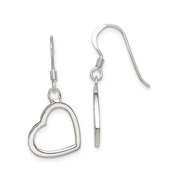 Sterling Silver Heart Dangle Earrings Lennon's W.B. Wilcox Jewelers New Hartford, NY