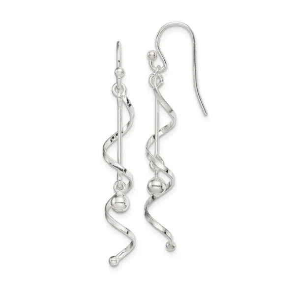 STERLING SILVER POLISHED TWISTED DANGLE EARRINGS Lennon's W.B. Wilcox Jewelers New Hartford, NY