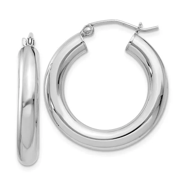 STERLING SILVER 4MM HOOP Lennon's W.B. Wilcox Jewelers New Hartford, NY