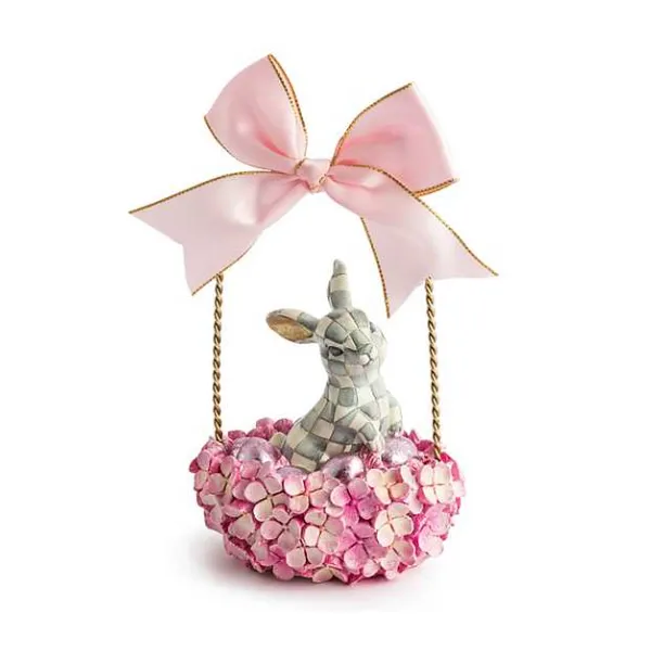 MACKENZIE-CHILDS TOUCH OF PINK BUNNY BASKET Lennon's W.B. Wilcox Jewelers New Hartford, NY