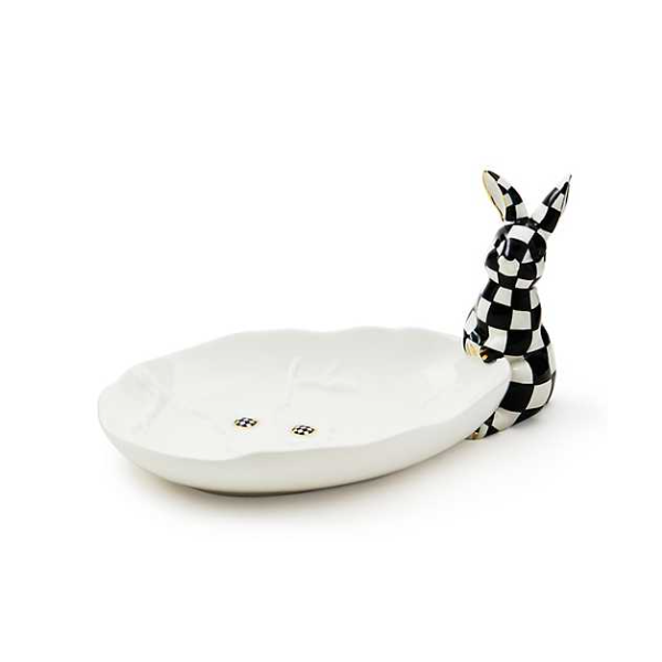 MACKENZIE-CHILDS WHITE RABBIT CERAMIC TRINKET TRAY Lennon's W.B. Wilcox Jewelers New Hartford, NY