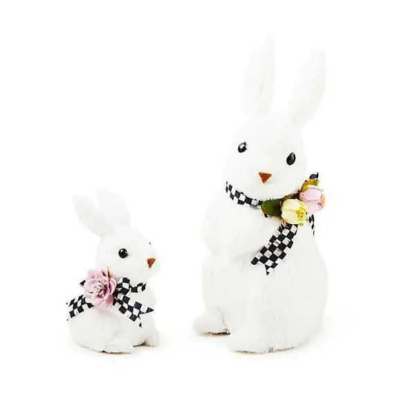 MACKENZIE-CHILDS WHITE RABBIT BUNNIES SET OF 2 Lennon's W.B. Wilcox Jewelers New Hartford, NY