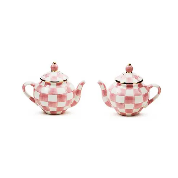 MACKENZIE-CHILDS ROSY CHECK TEAPOT SALT & PEPPER SET Lennon's W.B. Wilcox Jewelers New Hartford, NY