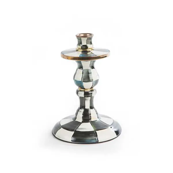 MACKENZIE-CHILDS COURTLY CHECK SMALL ENAMEL CANDLESTICK Lennon's W.B. Wilcox Jewelers New Hartford, NY