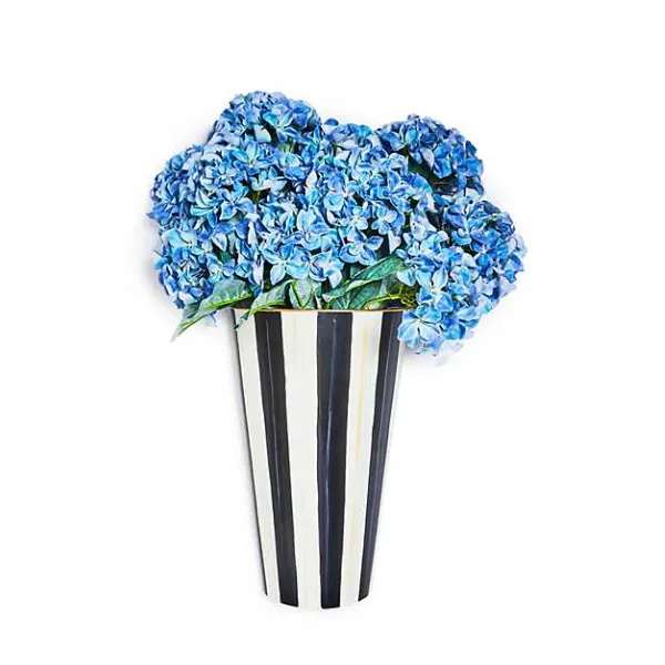 MACKENZIE-CHILDS COURTLY STRIPE BLUE HYDRANGEA HANGING ARRANGEMENT Lennon's W.B. Wilcox Jewelers New Hartford, NY