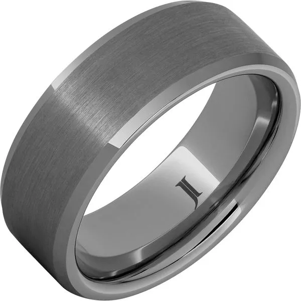 8MM TUNGSTEN CARBIDE FLAT BEVEL SATIN Lennon's W.B. Wilcox Jewelers New Hartford, NY