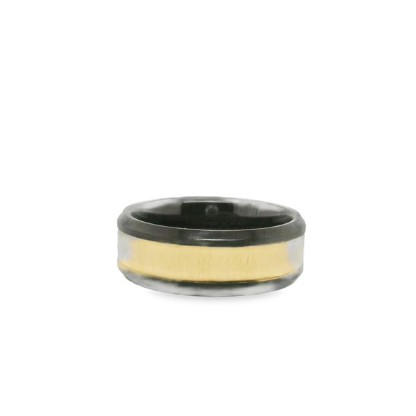 8MM BLACK CERAMIC BEVEL 4MM MAPLE INLAY Lennon's W.B. Wilcox Jewelers New Hartford, NY