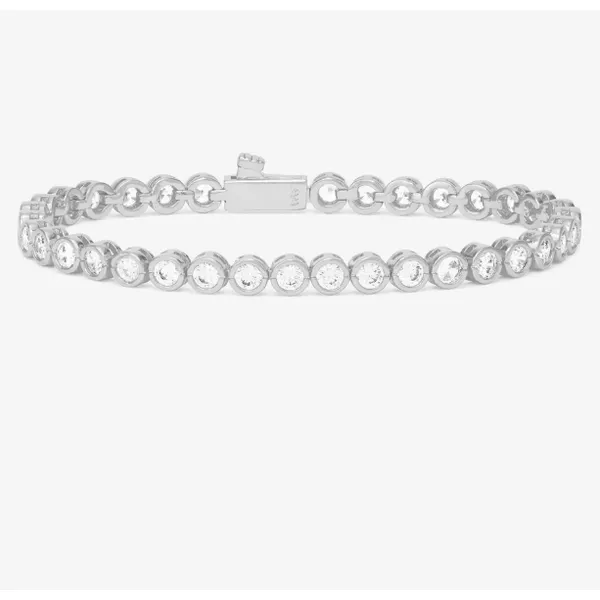 BARONESS TENNIS BRACELET SILVER PLATED OVER BRASS 7'' Lennon's W.B. Wilcox Jewelers New Hartford, NY