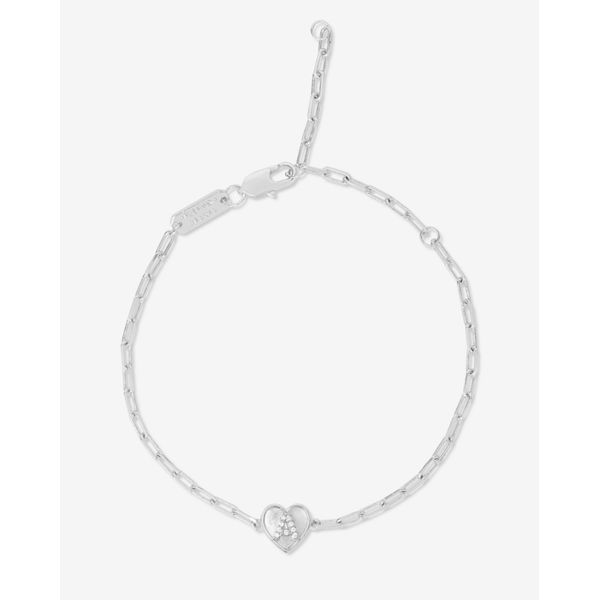 LOVE LETTERS STERLING SILVER PLATED HEART BRAC. WITH MOP HEART AND CZ INITIAL "A" Image 2 Lennon's W.B. Wilcox Jewelers New Hartford, NY