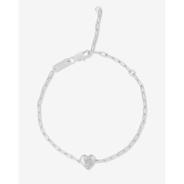 LOVE LETTERS STERLING  SILVER PLATED HEART BRAC. WITH MOP HEART AND CZ INITIAL "C" Image 2 Lennon's W.B. Wilcox Jewelers New Hartford, NY