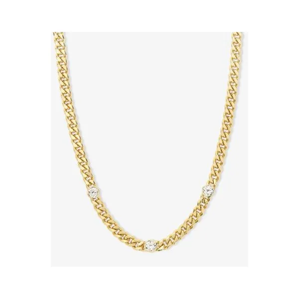 JULIAN TRIPLE DIAMOND NECKLACE 18Kt Gold Plated over Brass Lennon's W.B. Wilcox Jewelers New Hartford, NY