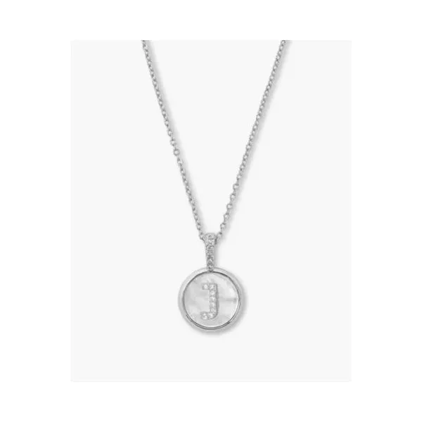BABY LOVE LETTERS MEDALLION NECKLACE SILVER PLATED OVER BRASS Lennon's W.B. Wilcox Jewelers New Hartford, NY