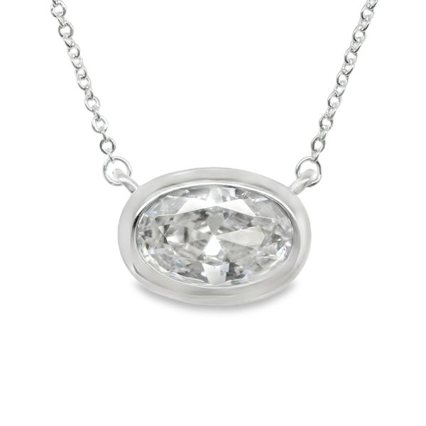 "SHE'S A BOSS" SILVER PLATED NECKLACE WITH OVAL BEZEL CZ Lennon's W.B. Wilcox Jewelers New Hartford, NY