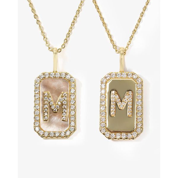 DOUBLE SIDED "LOVE LETTERS" " M"    18K GOLD PLATED OVER BRASS Lennon's W.B. Wilcox Jewelers New Hartford, NY