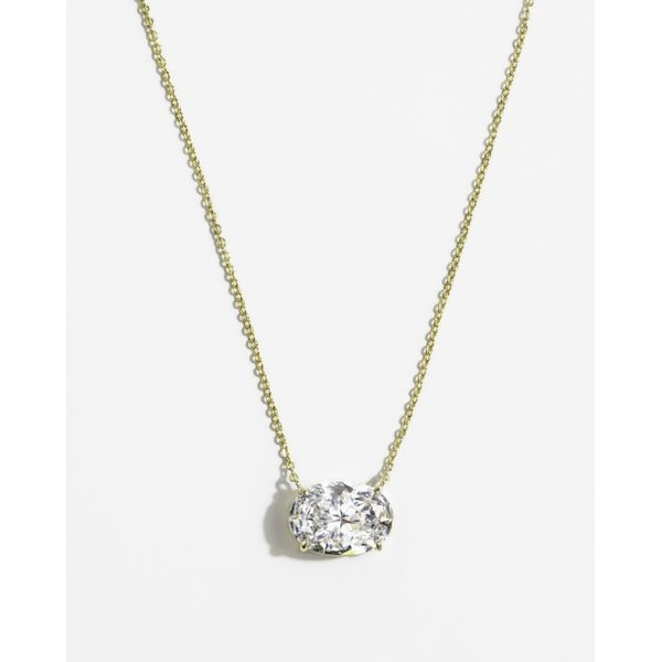 MELINDA MARIA HELLO GORGEOUS! CZ PENDANT<br>18K GOLD PLATED OVER BRASS Lennon's W.B. Wilcox Jewelers New Hartford, NY