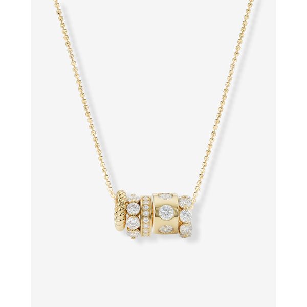 ASHLEY VENICE NECKLACE 20" ADJUSTABLE LENGTH  WITH 5 CHARMS-  CZ'S Lennon's W.B. Wilcox Jewelers New Hartford, NY