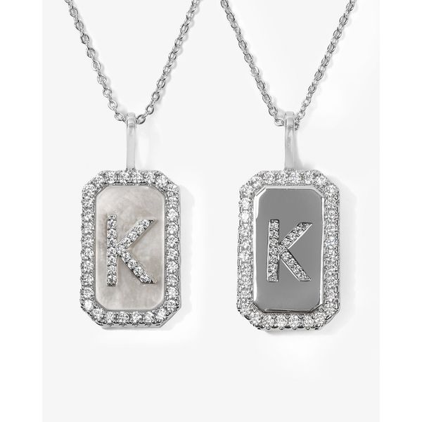 DOUBLE SIDED "LOVE LETTERS" "K"  SILVER PLATED OVER BRASS 17"+1.5"+1.5" Lennon's W.B. Wilcox Jewelers New Hartford, NY