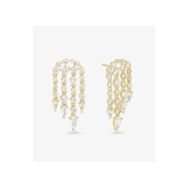 SHE'S ARRIVED CHANDELIER EARRINGS 18K GOLD PLATED OVER BRASS