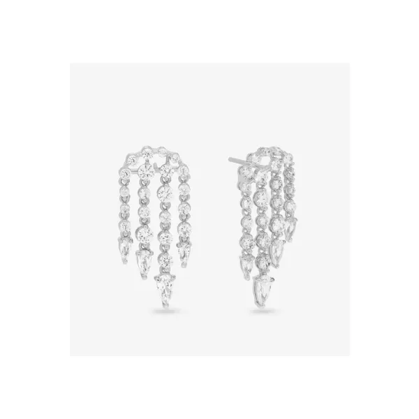 SHE'S ARRIVED CHANDELIER EARRINGS Silver Plated Over Brass Earrings with Simulated Diamonds Lennon's W.B. Wilcox Jewelers New Hartford, NY