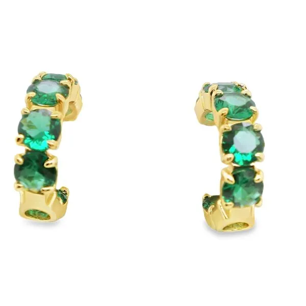 OH SHE FANCY- YELLOW EMERALD CZ HOOPS Lennon's W.B. Wilcox Jewelers New Hartford, NY