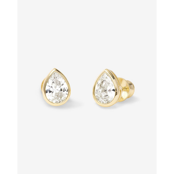 ISLA 8MM PEAR SHAPED CZ STUD EARRING 18K GOLD PLATED OVER BRASS Lennon's W.B. Wilcox Jewelers New Hartford, NY