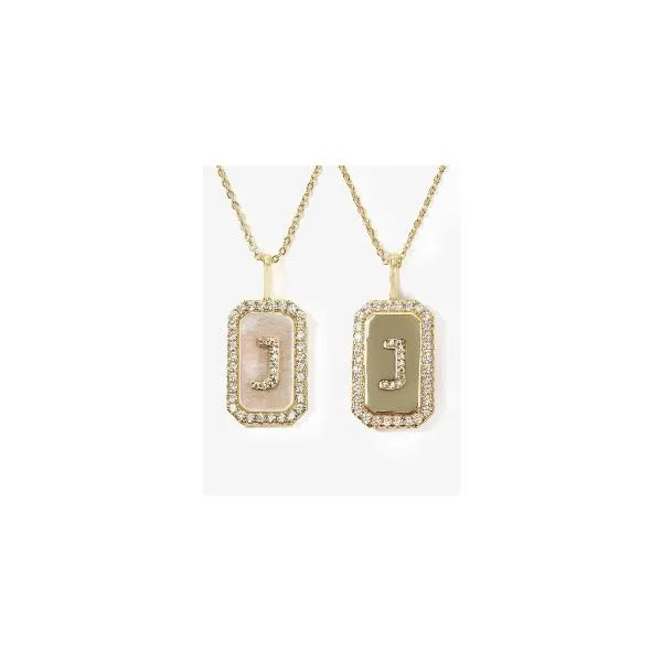 LOVE LETTERS DOUBLE-SIDED NECKLACE - LETTER "J" 18K GOLD PLATED OVER BRASS Lennon's W.B. Wilcox Jewelers New Hartford, NY