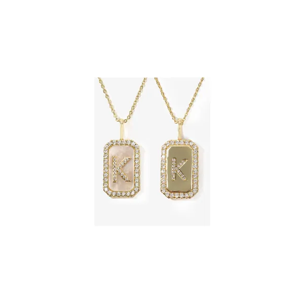 LOVE LETTERS DOUBLE-SIDED NECKLACE - LETTER "K" 18K GOLD PLATED OVER BRASS Lennon's W.B. Wilcox Jewelers New Hartford, NY