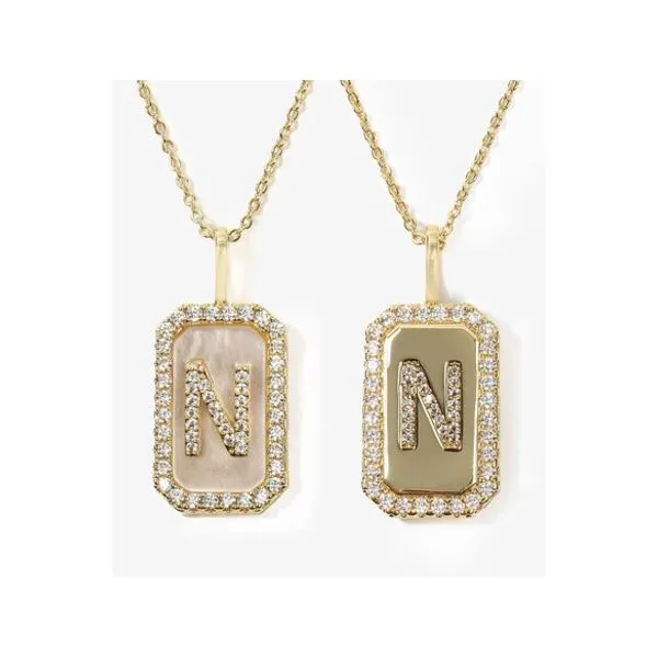 LOVE LETTERS DOUBLE-SIDED NECKLACE - LETTER "N" 18K GOLD PLATED OVER BRASS Lennon's W.B. Wilcox Jewelers New Hartford, NY