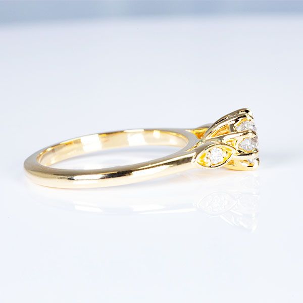 14K Yellow Gold Round Diamond Engagement Ring Image 2 Les Olson Jewelers Palm Harbor, FL