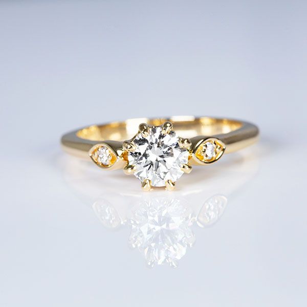 14K Yellow Gold Round Diamond Engagement Ring Les Olson Jewelers Palm Harbor, FL