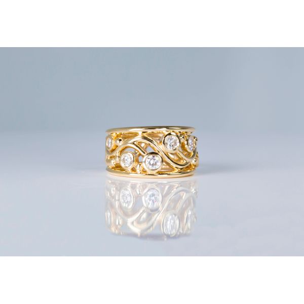 14K Royal Yellow Gold Multi Diamond Fashion Ring Les Olson Jewelers Palm Harbor, FL