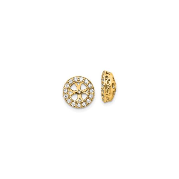 14K Yellow Gold Diamond Stud Earring Jackets Les Olson Jewelers Palm Harbor, FL