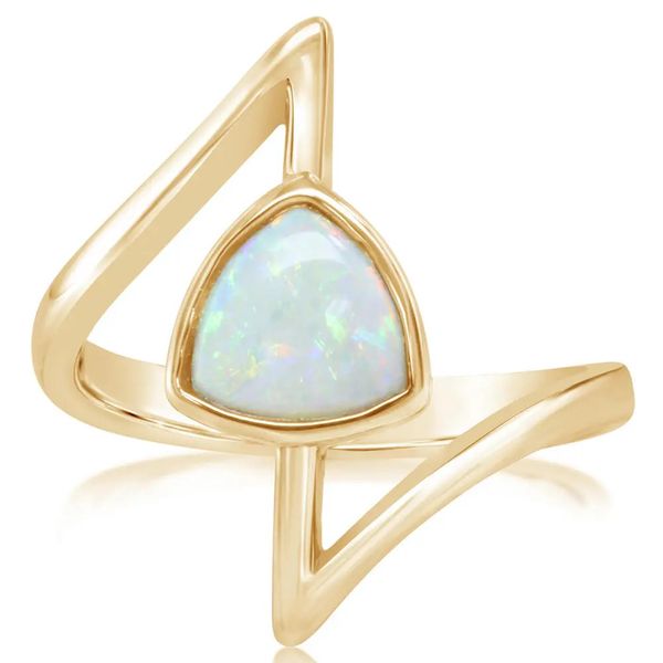 14K Yellow Gold Free Form Fashion Ring with Trillian Opal Les Olson Jewelers Palm Harbor, FL