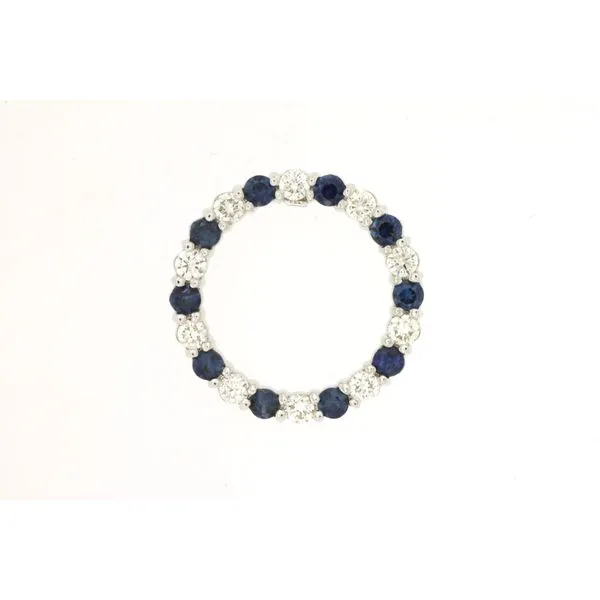 14K White Gold Diamond and Sapphire Pendant Les Olson Jewelers Palm Harbor, FL