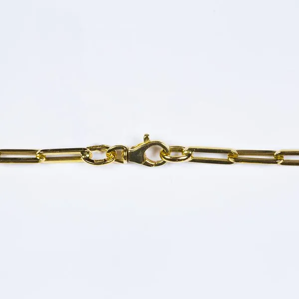 18K Yellow Gold Paperclip Necklace Image 3 Les Olson Jewelers Palm Harbor, FL
