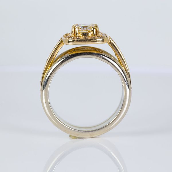Two-Tone 14K Gold Diamond Engagement Ring Image 3 Les Olson Jewelers Palm Harbor, FL