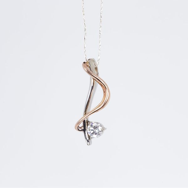 Two-Tone 14K White and Rose Gold Diamond Rhythm Pendant Les Olson Jewelers Palm Harbor, FL